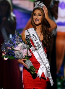 Winner: Miss Nevada USA Nia Sanchez, pictured, won the Miss USA crown on Sunday night