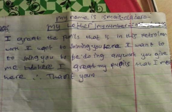 application letter from one Ibadan girl