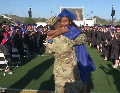Photos- US Soldier returns home to surprise his daughter at her High School graduation theinfong.com