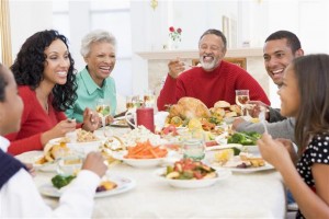 black-family-having-dinner
