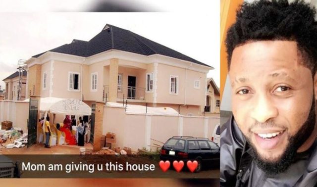 Super Eagles midfileder, Raheem Lawal, shares photo of the house he just built for his mum