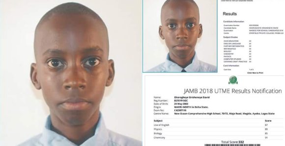 15-year-old boy aces WAEC with straight As and scores 332 in JAMB