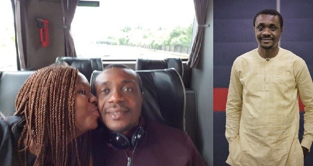 Gospel Singer, Nathaniel Bassey, who is renowned for staging a viral social media fellowship session called #Halleluyahchallenge, has shared a photo showing his wife giving him a peck on the chick