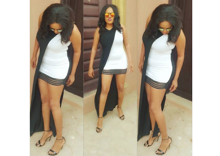 Actress Toyin Aimakhu puts her hot legs on display in a very short dress theinfong.com 700x498