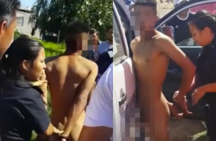 Photos: Man caught trying to rape eight-year-old girl is stripped naked and paraded around town theinfong.com 700x458
