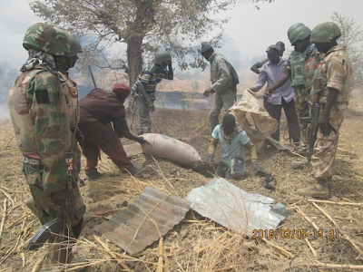 Photos- Troops kill Boko Haram members, clear their camps in Dure theinfong