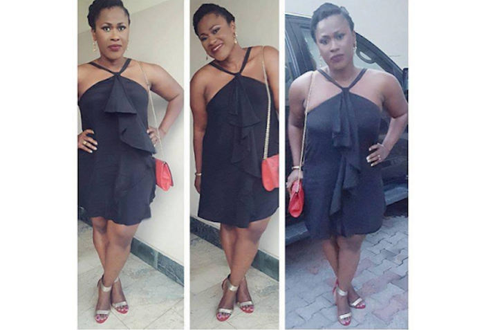Actress Uche Jombo steps out in a black dress for movie premiere theinfong.com 700x477