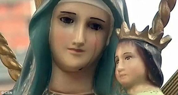 Piligrims flock to Colombia after a Virgin Mary statue 'cried a single tear of blood' theinfong.com