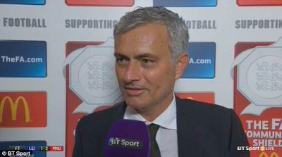 Jose Mourinho dedicates Man U's Community Shield win to former manager, Van Gaal theinfong.com