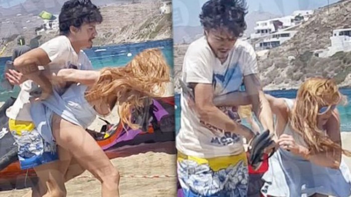 Photos of Lindsay Lohan and fiance in a nasty beach fight caught on camera theinfong.com 700x393