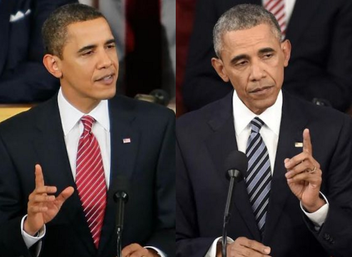 See how much President Obama has aged since his 2008 address theinfong.com 700x511