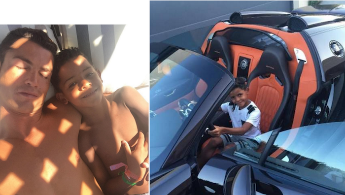 Cristiano Ronaldo shares pics of his son test-riding his new Bugatti theinfong.com 700x396