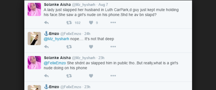 Woman slaps husband at LUTH car park over nude photo on his phone (Snapshots) theinfong.com 700x394