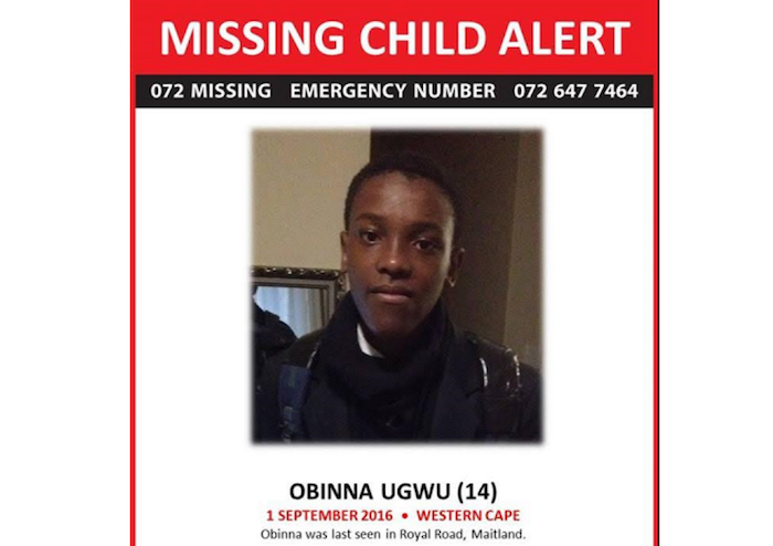 14 year old Nigerian boy missing in Cape Town, South Africa theinfong.com 700x494