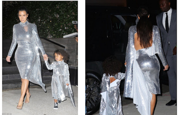 Kim Kardashian and her daughter North West stun in matching sequin dresses to Kanye's concert theinfong.com 700x450