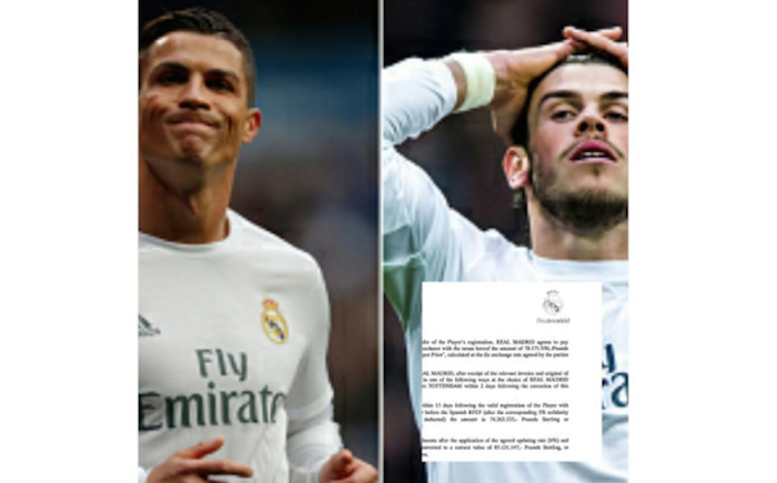 Gareth Bale is the most expensive footballer in the world not C Ronaldo, leaked transfer doc reveals (See Pic) theinfong.com 700x435
