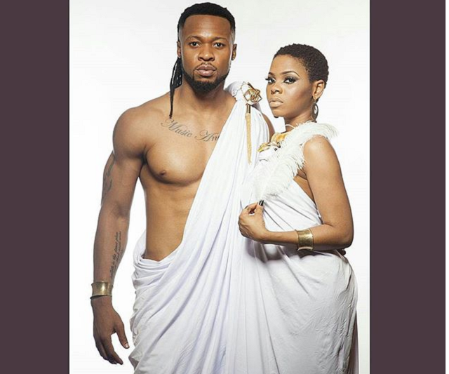 Flavour & Chidinma Rocking Matching Regal Outfit
