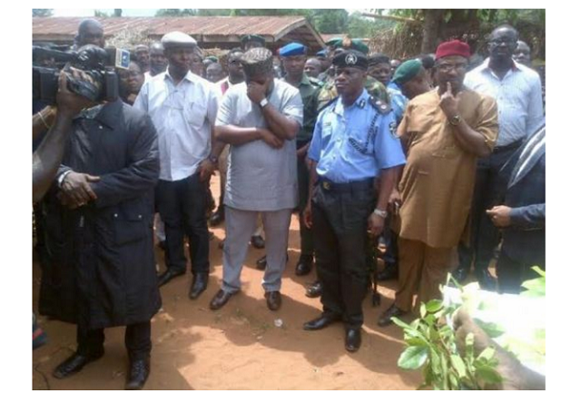 Governor of Enugu state in tears