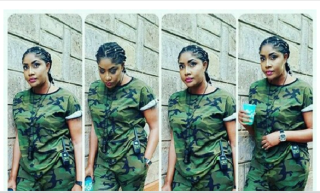 Angela Okorie rocks camouflage outfit