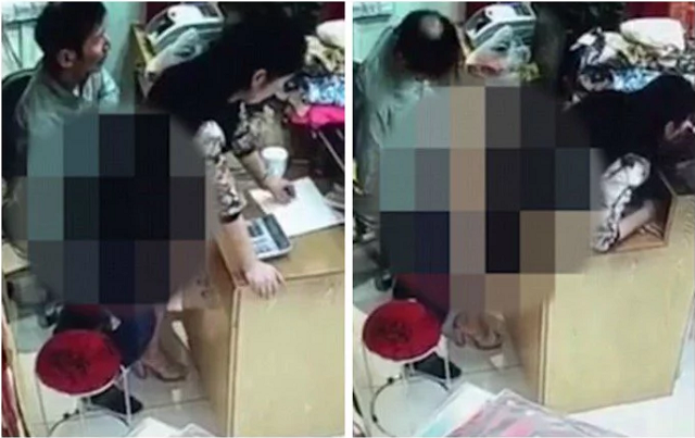 Shop owner caught having sex with female employee