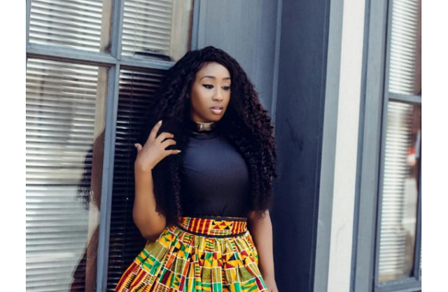 Victoria Kimani stuns as she rocks African print skirt