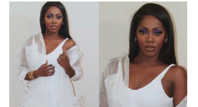 Tiwa Savage stuns in white for her Meet and Greet