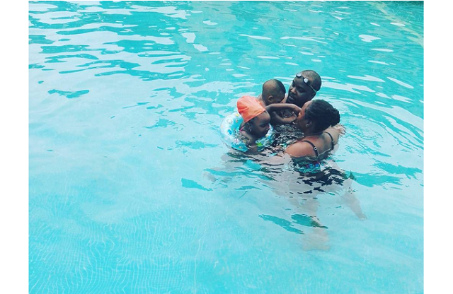 Omawumi her hubby & kids enjoy wonderful time together in the pool