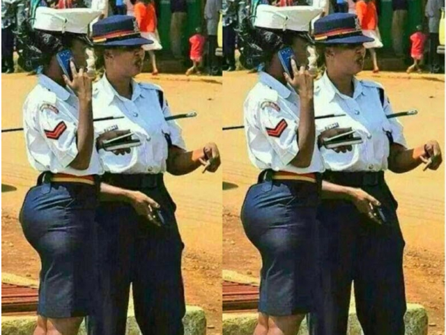 Curvaceous Kenyan female police officer