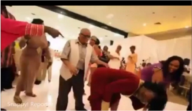 Video of a grandpa & twerking lady