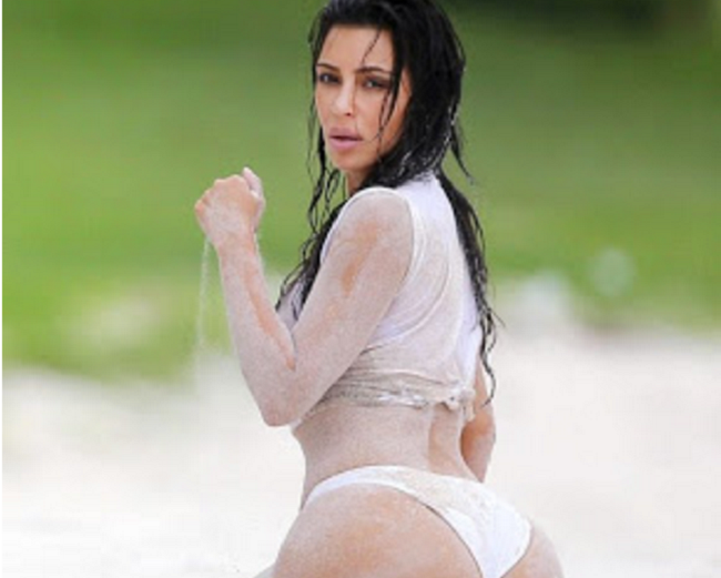 Kim Kardashian puts her curvaceous body on display