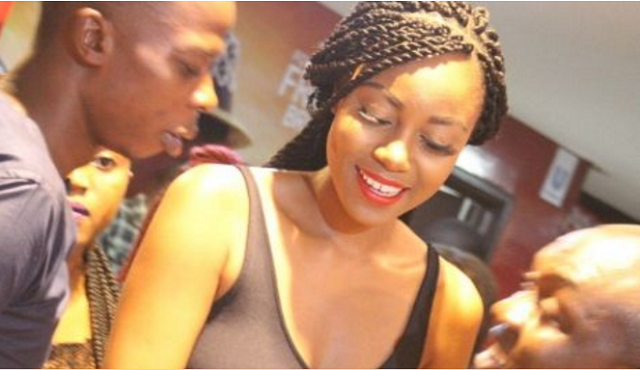 Yvonne Nelson spotted at movie premiere without bra