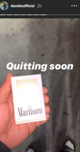 Davido quits smoking