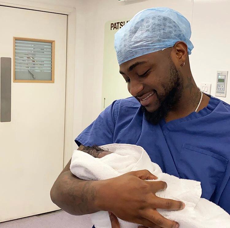 My son's name is David Adedeji Ifeanyi - Davido and Chioma welcomes baby boy (Photos)