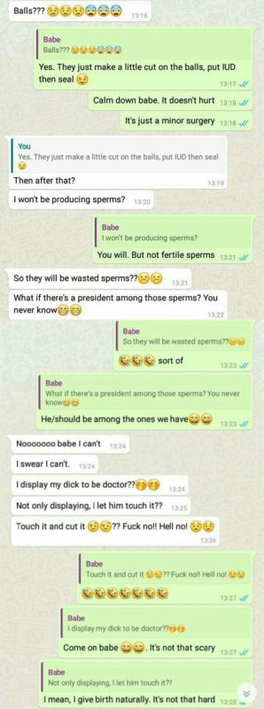 Man reacts in the most hilarious way after wife tells him to take family planning injection on his manhood (Photos)