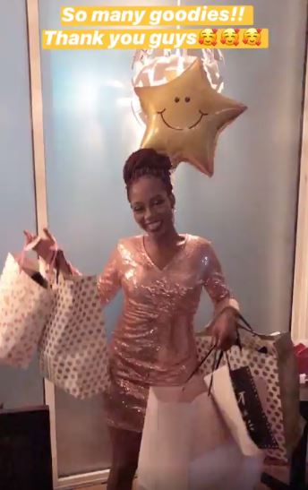 Khafi dazzles in shinny dress as she meets her fans in London (Photos and Video)