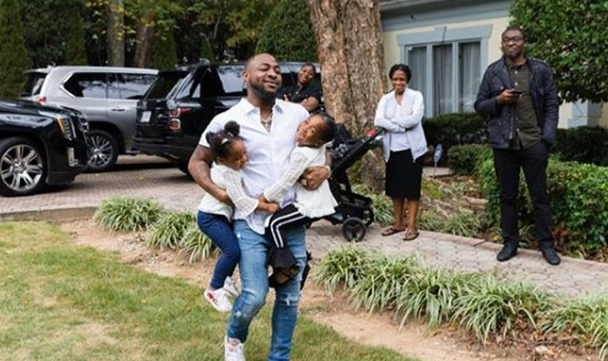 'My hands are full, where will I put Ifeanyi' - Davido excited as he meets his daughters in Atalanta (Photos)