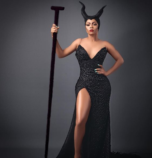 Toke Makinwa cosplays Angelina Jolie's 'Maleficent' outfit (Photos)