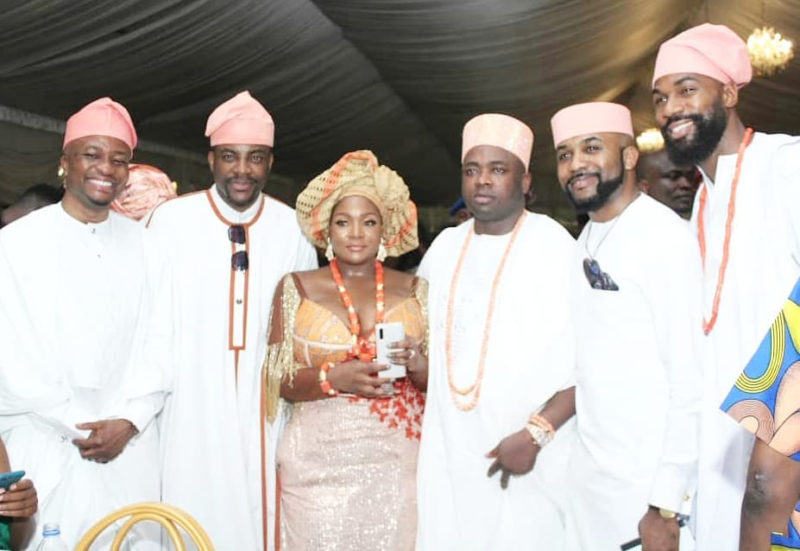 Dangote, Mike and his wife Perri, Ebuka, Banky W, others attend Late Oba Oniru's final burial (Photos)