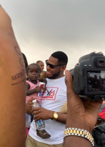 BBNaija's Frodd feeds 500 children (Photos)