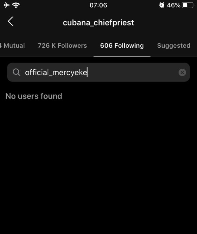 Cubana Chief Priest unfollows Mercy, deletes all her Photos on Instagram