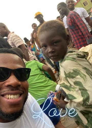 BBNaija's Frodd feeds 500 children (Photos)