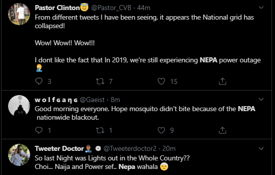 Nigerians react as the country suffers alleged Nationwide blackout (Photos)