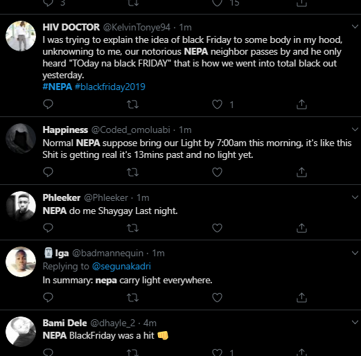 Nigerians react as the country suffers alleged Nationwide blackout (Photos)
