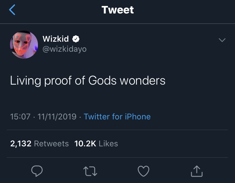 “I am living proof of God’s wonders” – Wizkid
