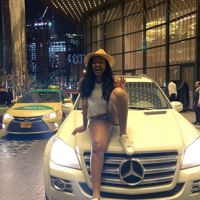 Actress Etinosa in tears as fan surprises her with Mercedez Benz gift in Dubai (Video)