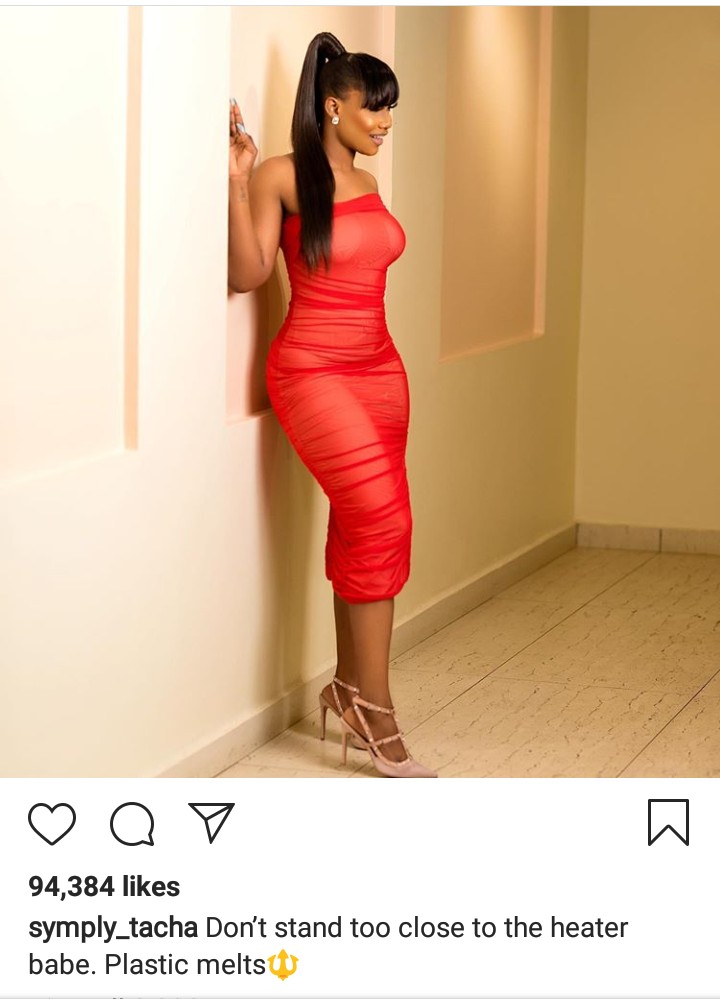 Don’t stand too close to the heater babe, plastic melts - Tacha replies Mercy (Photo)