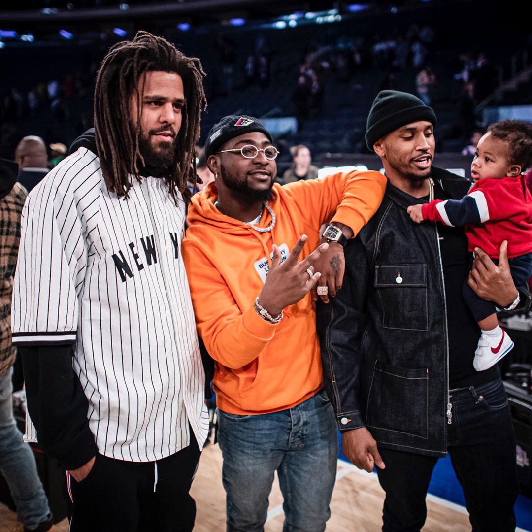 Davido pictured with J.Cole and Trey Songz in New York (Photos)