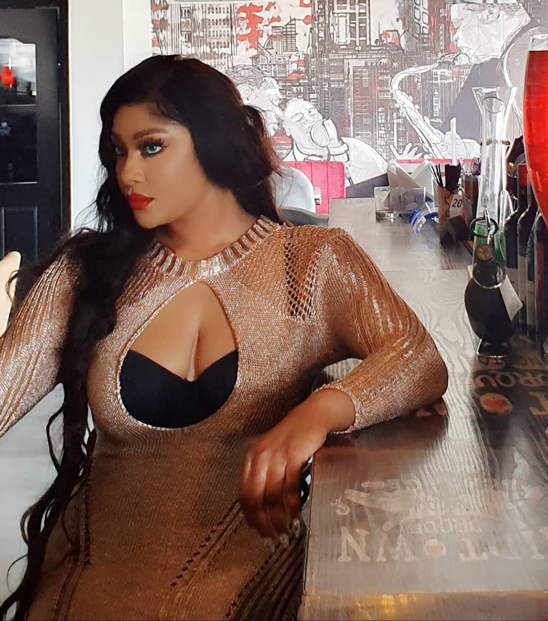 Angela Okorie Treats Her Fans With Massive Cleavage Display (Photos)