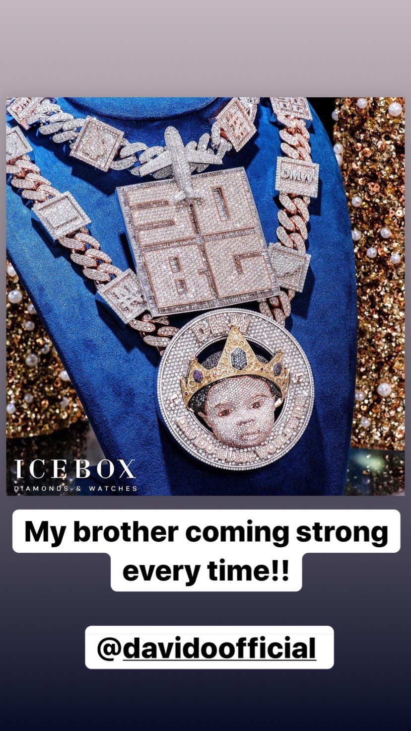 I love you Davido, you're my brother - Davido's Jeweler, Ice Box Zahir hails him after buying new chain (Photos)