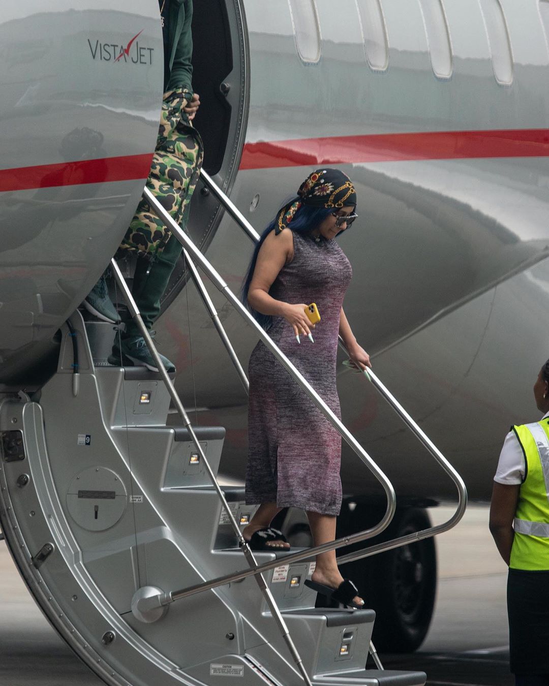 First photos of Cardi B in Lagos as steps down from her private jet (Photos)